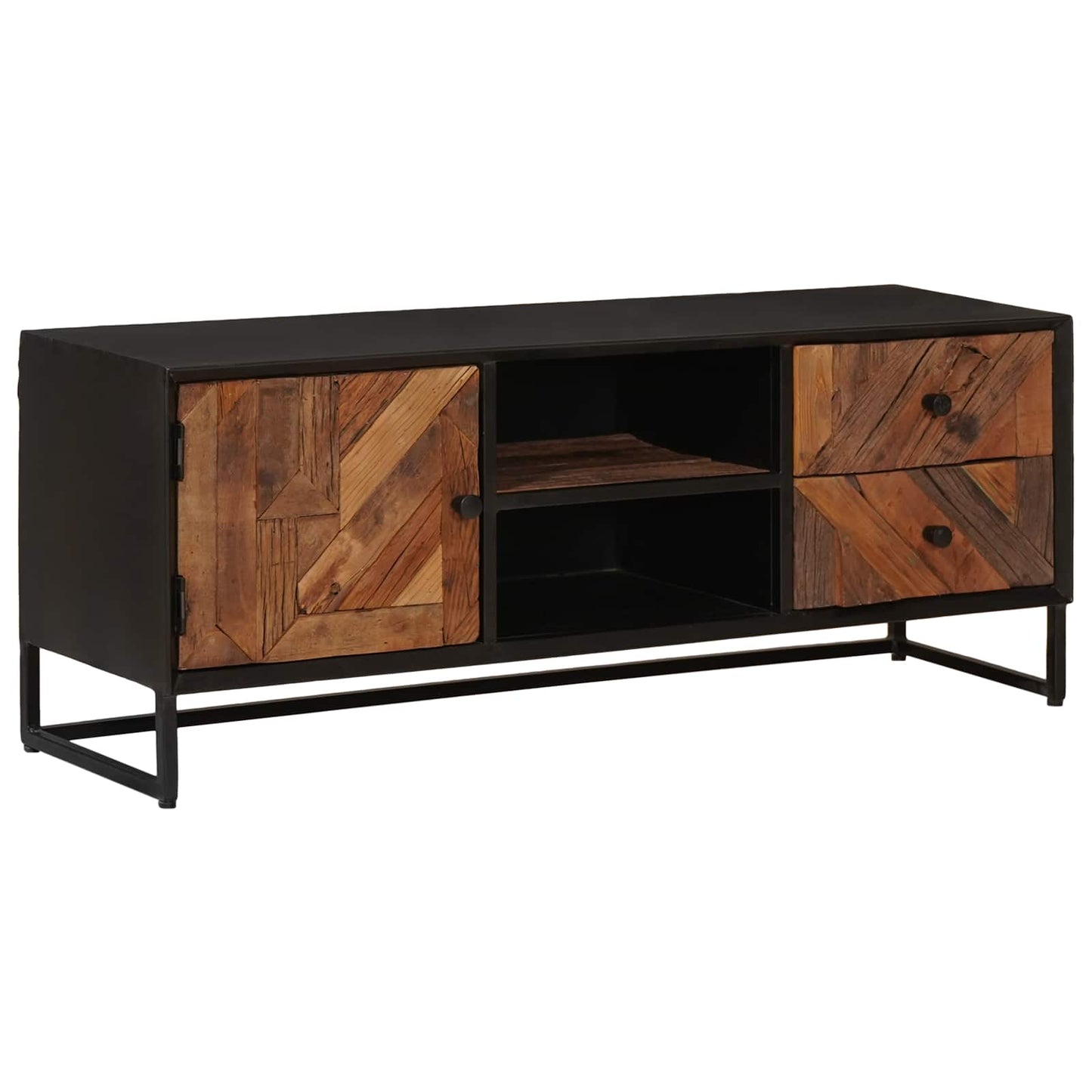 TV-Schränk 105 x 30 x 40 cm Massiv Holz und engineered Wood