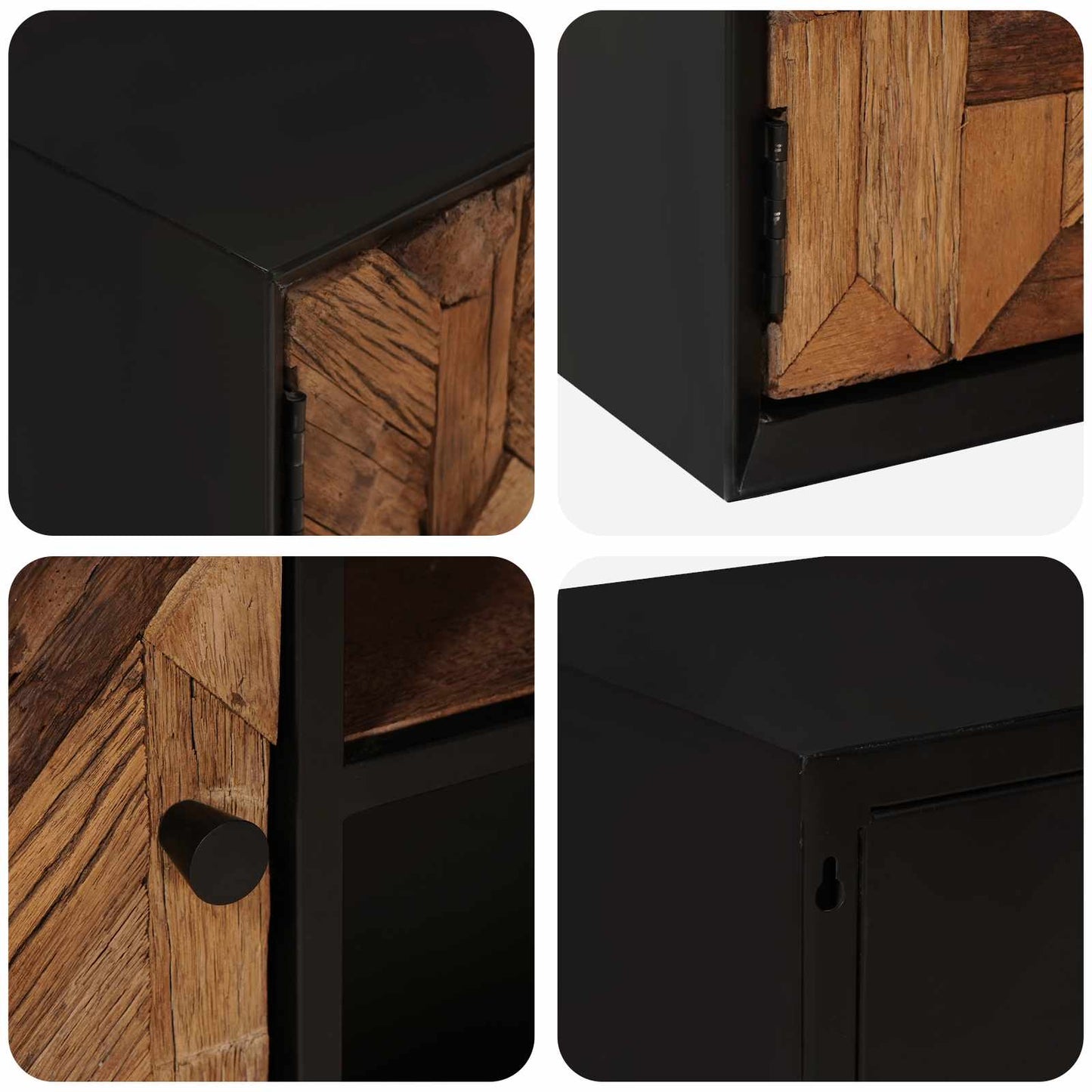 TV-Schränk 105 x 30 x 35 cm Massiv Holz und engineered Wood