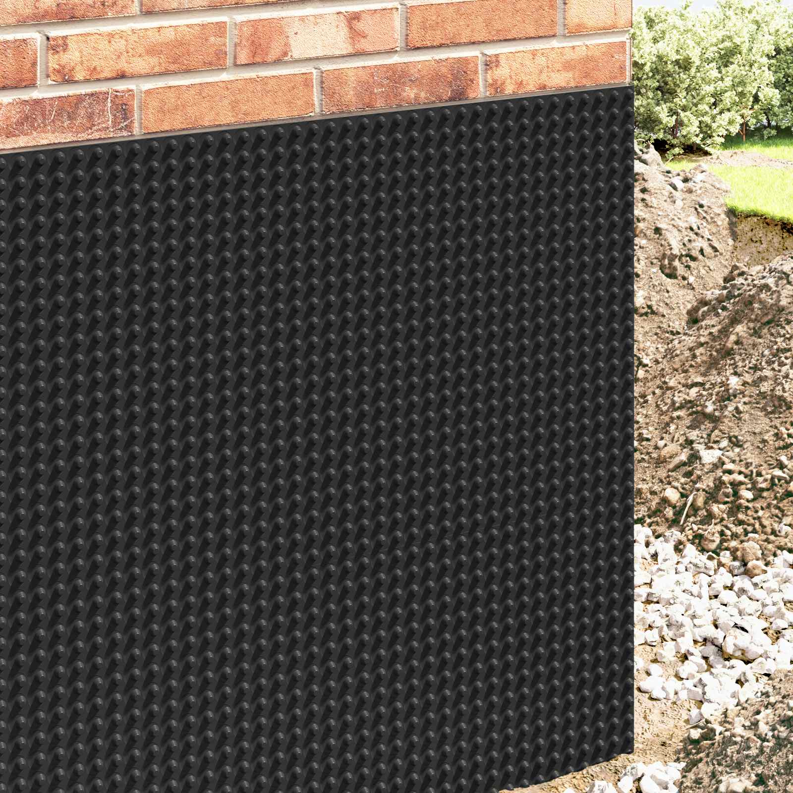 Dimpled Drainage Sheet Schwarz 0,5 x 20 m HDPE