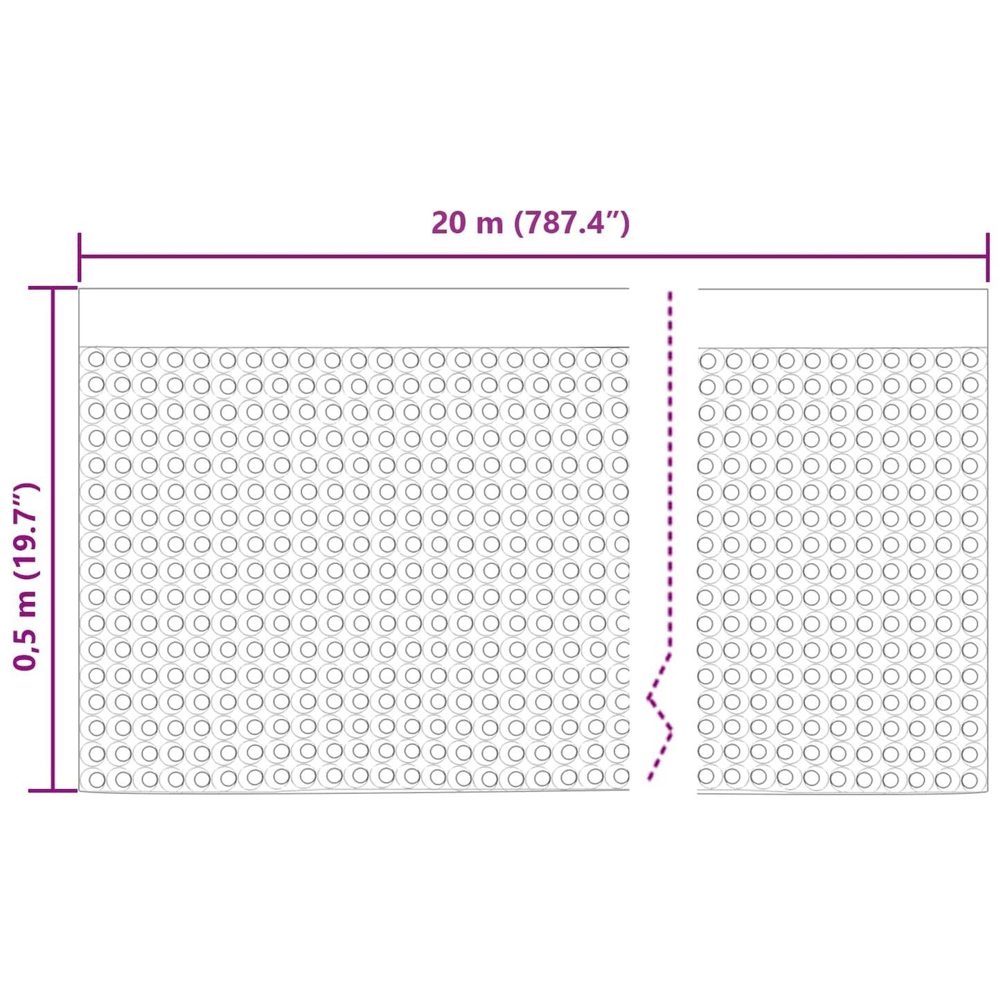 Dimpled Drainage Sheet 2 Stk. Schwarz 0,5 x 20 m HDPE