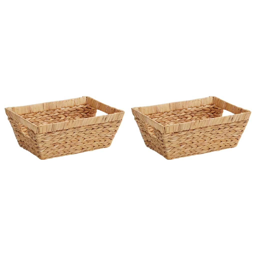 Aufbewahrungskörbe 2 Stk. Wasserhyazinthe 38 x 28 x 15 cm Natur