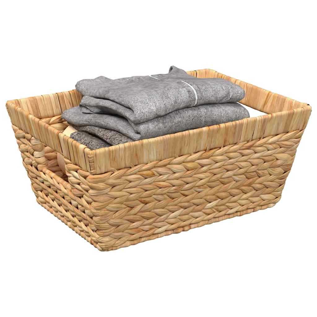 Aufbewahrungskörbe 2 Stk. Wasserhyazinthe 38 x 28 x 15 cm Natur