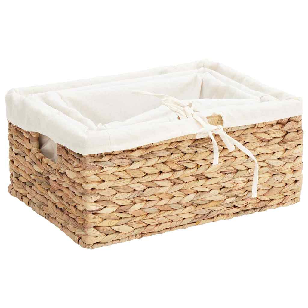Aufbewahrungskörbe 3 Stk. Wasserhyazinthe 40 x 30 x 18 cm Natur