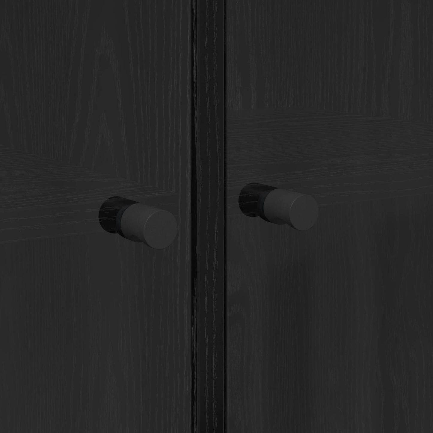 Highboard Schwarz Eichen-Optik 68 x 37 x 142 cm Holzwerkstoff
