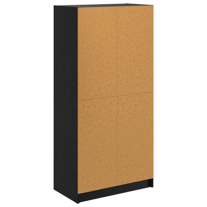 Highboard Schwarz Eichen-Optik 68 x 37 x 142 cm Holzwerkstoff