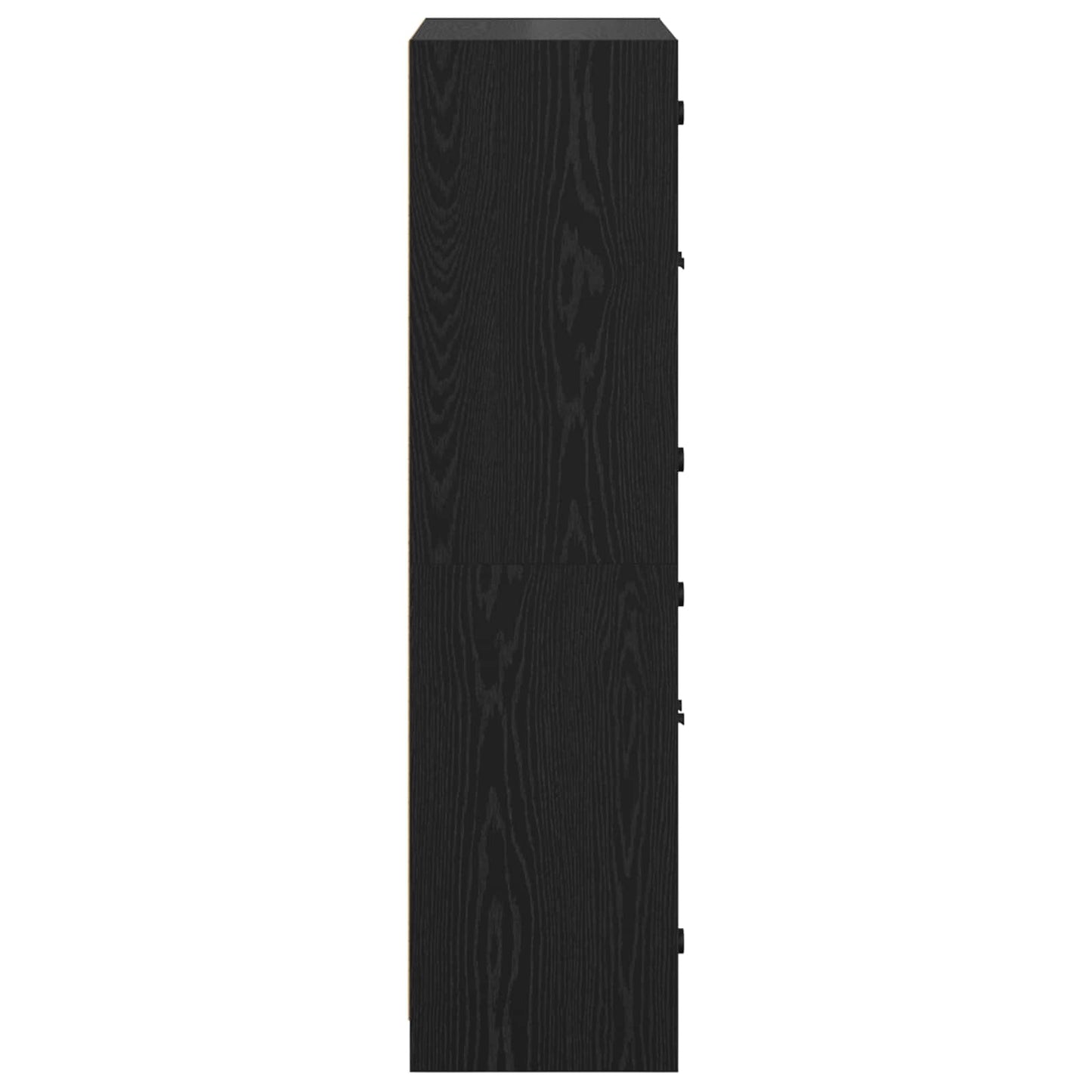 Highboard Schwarz Eichen-Optik 68 x 37 x 142 cm Holzwerkstoff