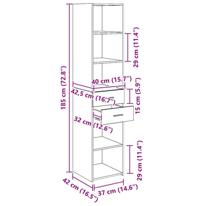 Highboard Altholz 40 x 42,5 x 185 cm Holzwerkstoff