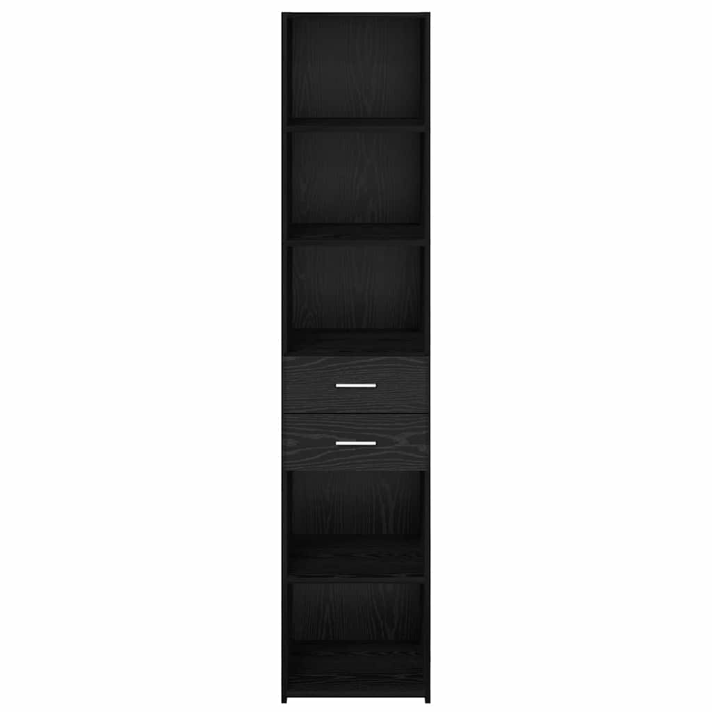 Highboard Schwarz Eichen-Optik 40 x 42,5 x 185 cm Holzwerkstoff