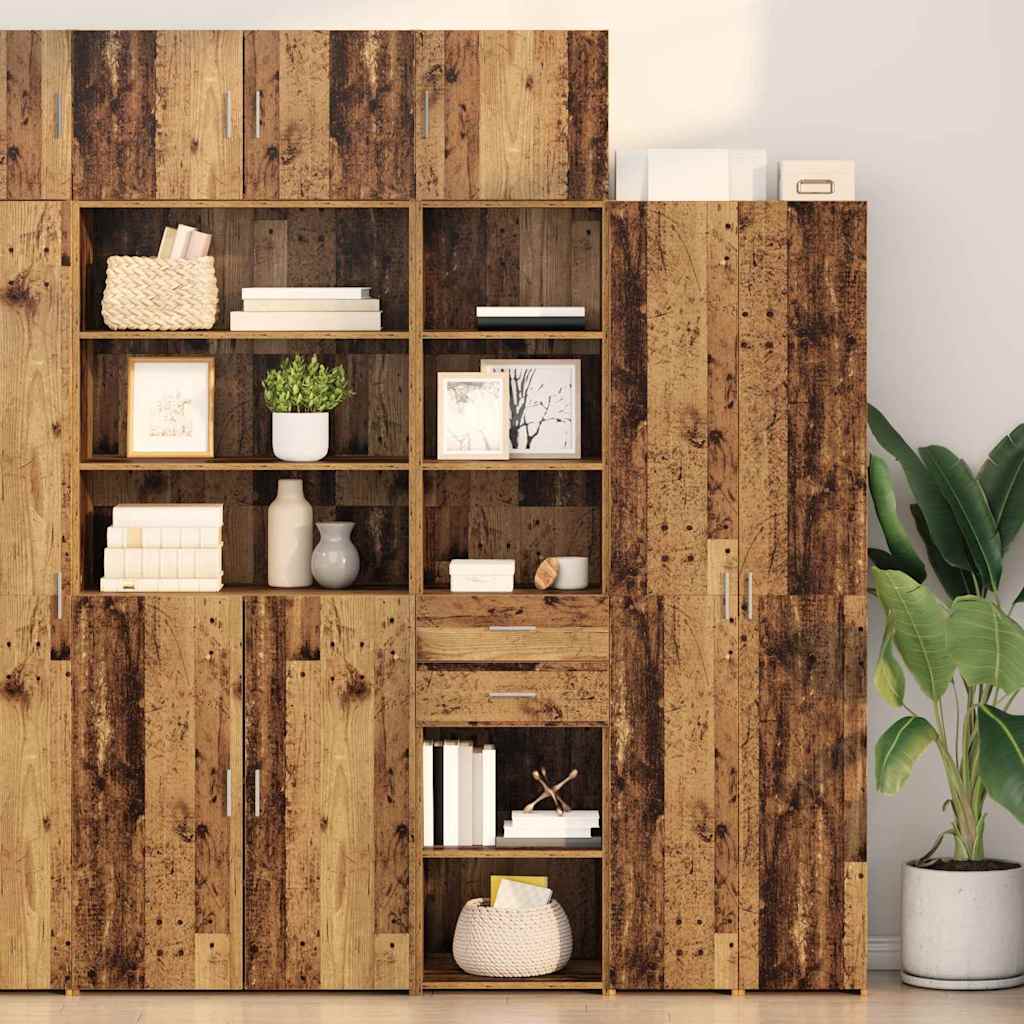 Highboard Altholz 45 x 42,5 x 185 cm Holzwerkstoff