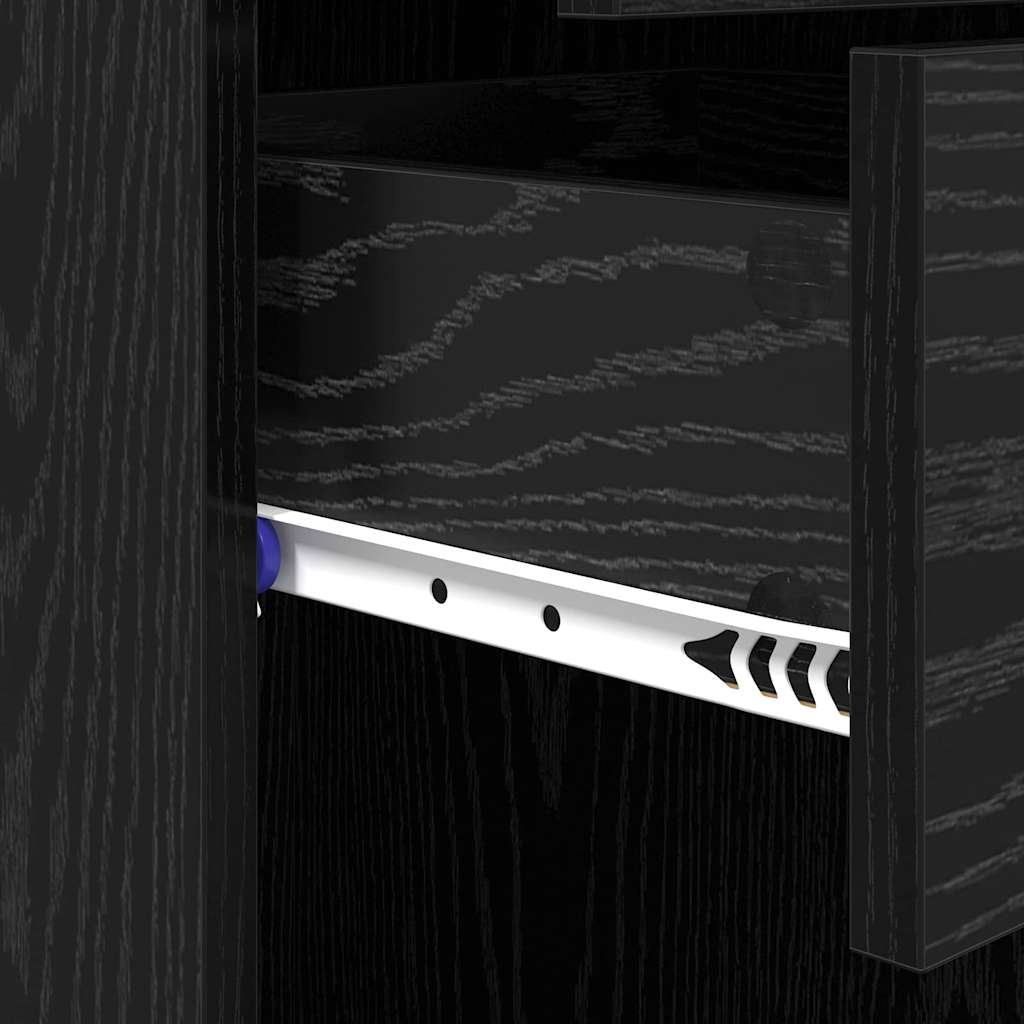 Highboard Schwarz Eichen-Optik 45 x 42,5 x 185 cm Holzwerkstoff