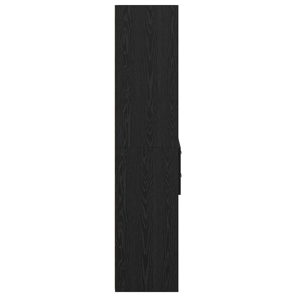 Highboard Schwarz Eichen-Optik 45 x 42,5 x 185 cm Holzwerkstoff