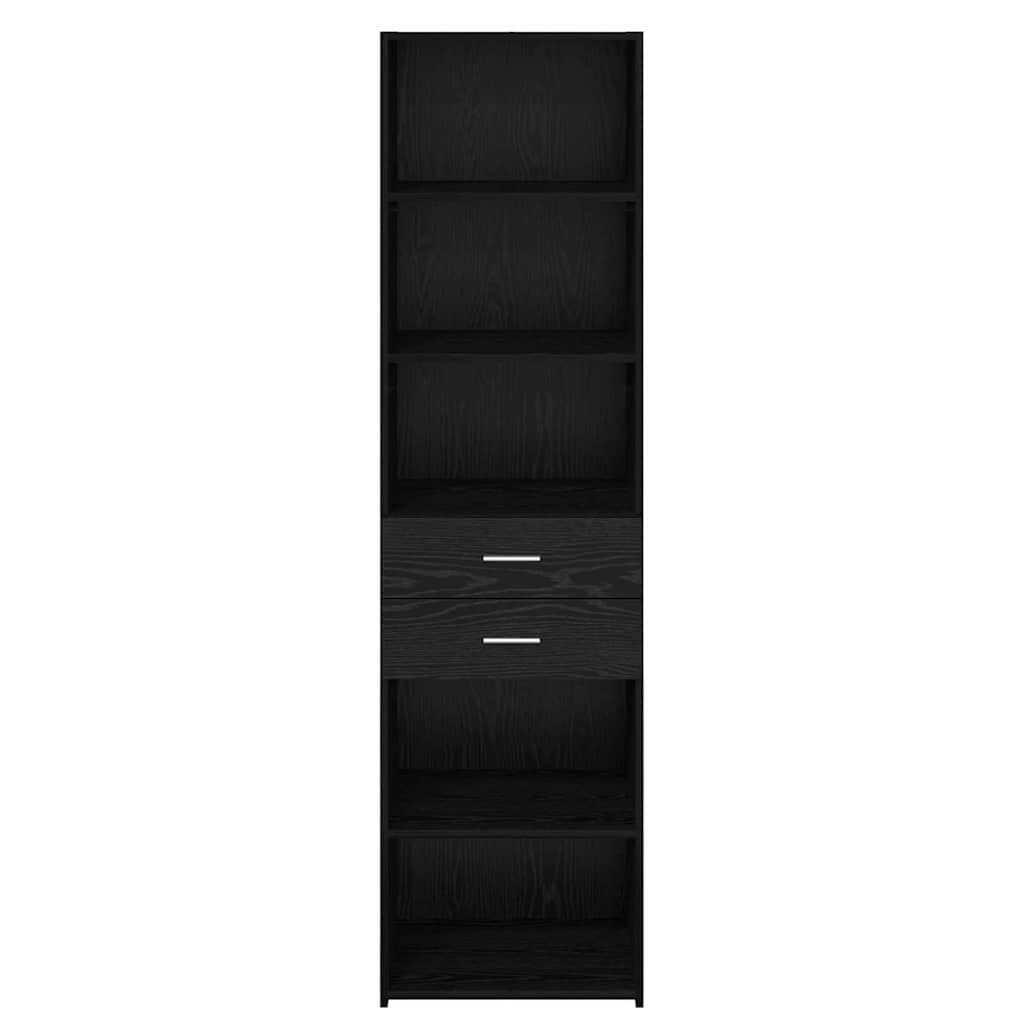 Highboard Schwarz Eichen-Optik 50 x 42,5 x 185 cm Holzwerkstoff