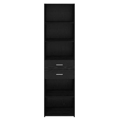 Highboard Schwarz Eichen-Optik 50 x 42,5 x 185 cm Holzwerkstoff