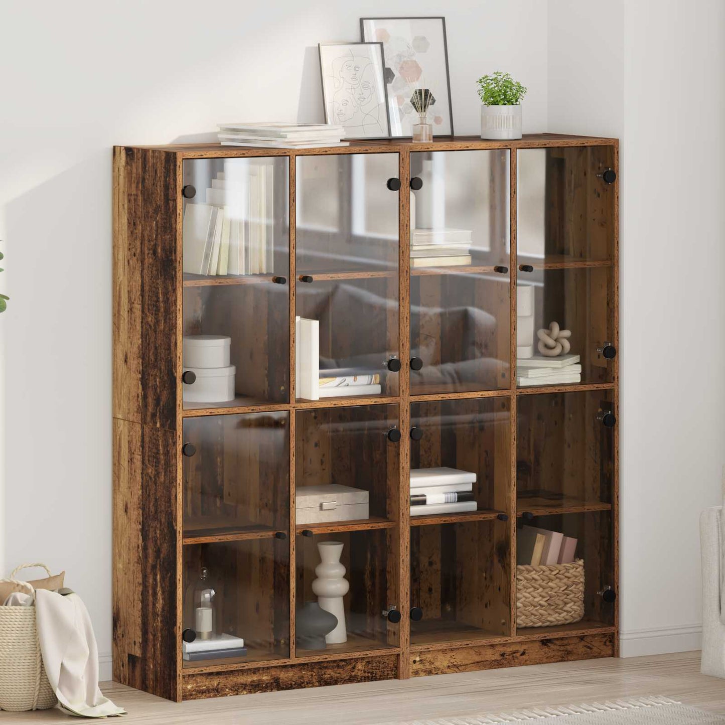 Highboard 2 stk. Altholz 68 x 37 x 142 cm Holzwerkstoff