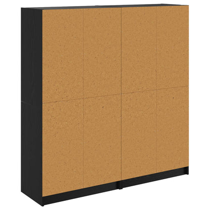 Highboard 2 stk. Schwarz Eichen-Optik 68 x 37 x 142 cm