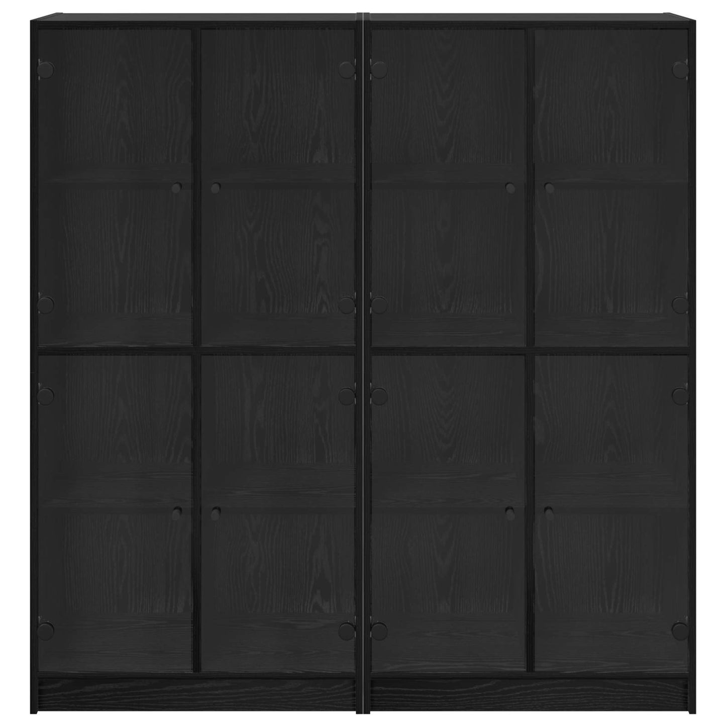 Highboard 2 pcs Schwarz Eichen-Optik 68 x 37 x 142 cm