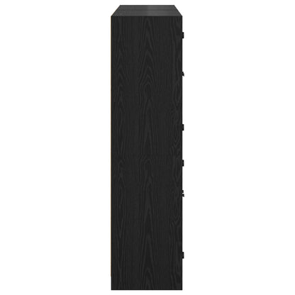 Highboard 2 stk. Schwarz Eichen-Optik 68 x 37 x 142 cm