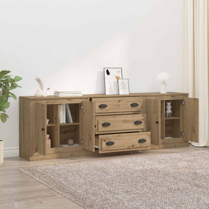 Sideboards 3 stk. Artisan-Eiche 210 x 35,5 x 67,5 cm
