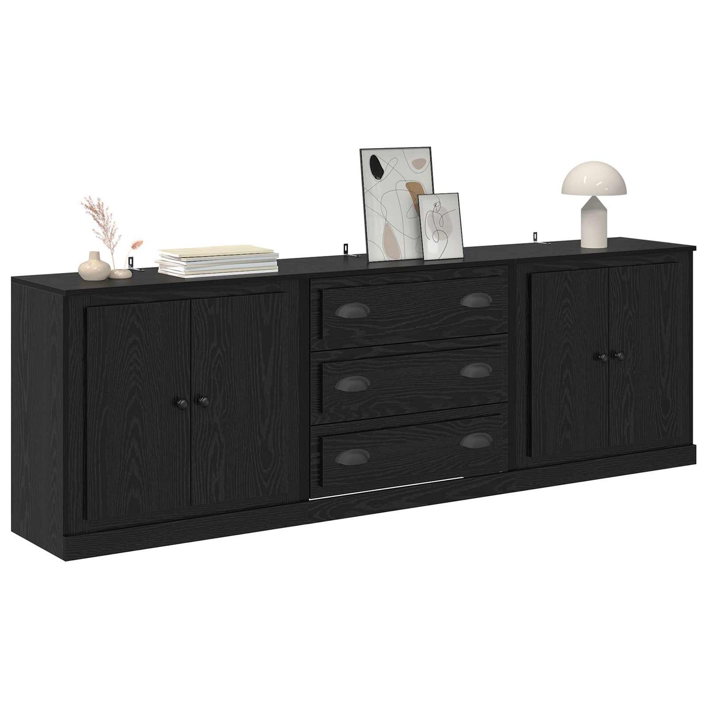 Sideboards 3 stk. Schwarze Eiche 210 x 35,5 x 67,5 cm