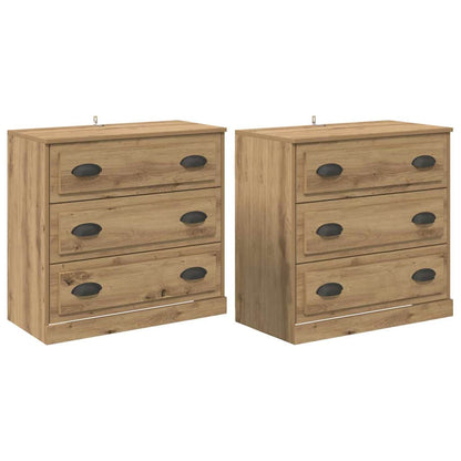 Sideboards 2 stk. Artisan-Eiche 70 x 35,5 x 67,5 cm