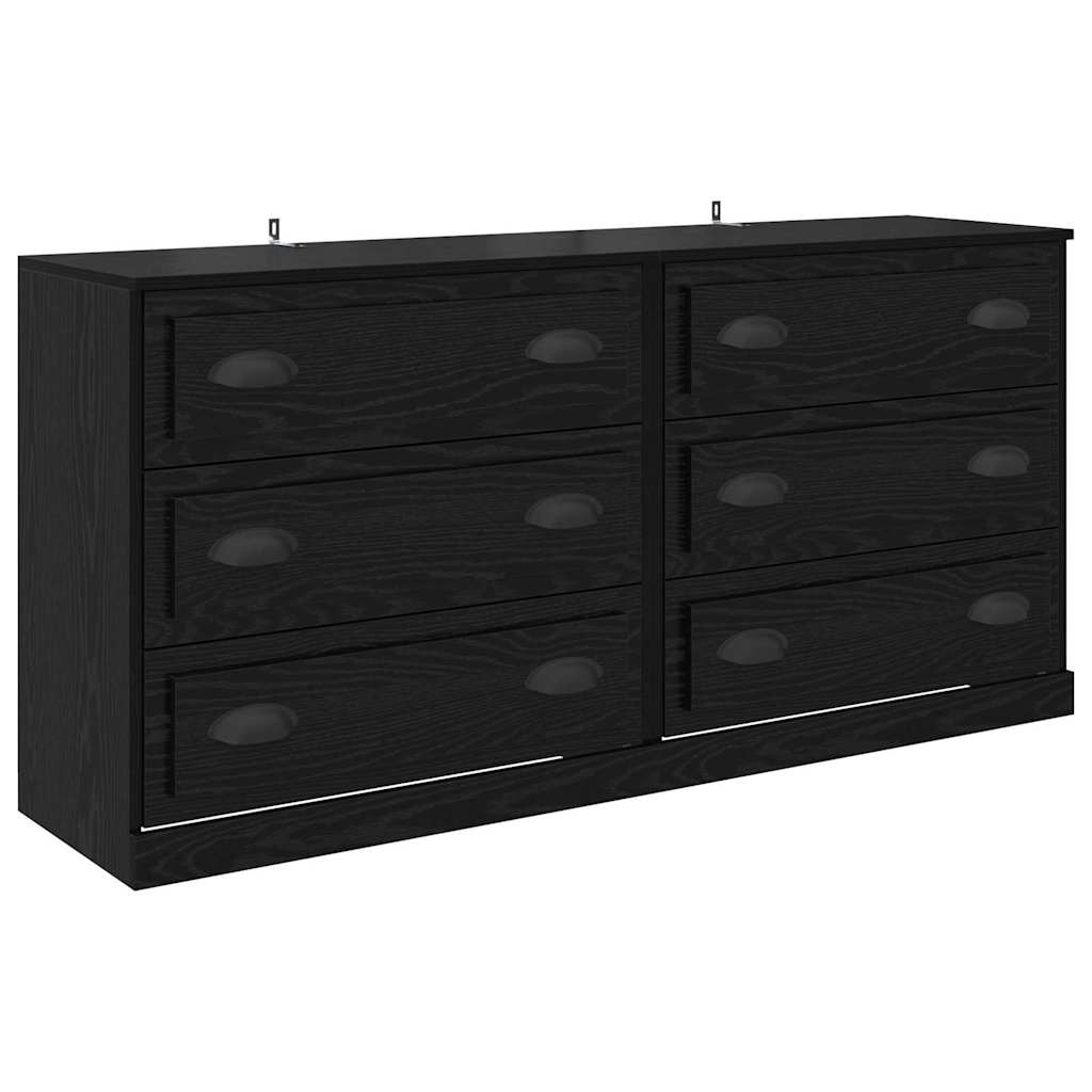 Sideboards 2 stk. Schwarz Eichen-Optik 70 x 35,5 x 67,5 cm
