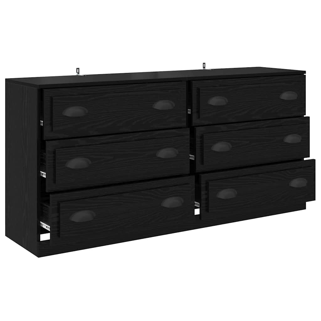 Sideboards 2 stk. Schwarz Eichen-Optik 70 x 35,5 x 67,5 cm