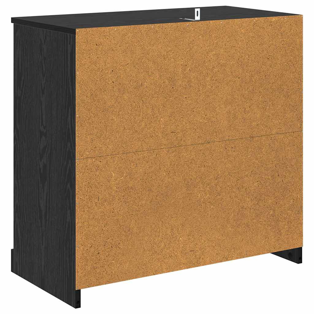 Sideboards 2 stk. Schwarz Eichen-Optik 70 x 35,5 x 67,5 cm