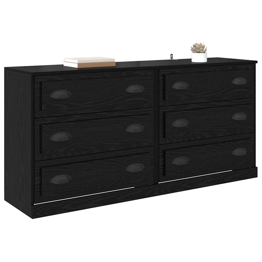 Sideboards 2 stk. Schwarz Eichen-Optik 70 x 35,5 x 67,5 cm