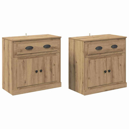 Sideboards 2 stk. Artisan-Eiche 70 x 35,5 x 67,5 cm