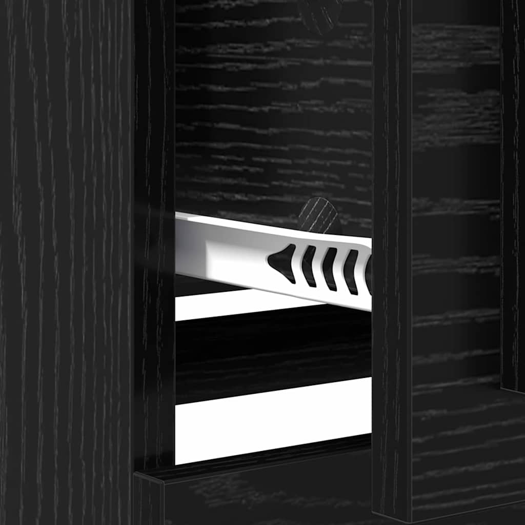 Sideboards 2 stk. Schwarz Eichen-Optik 70 x 35,5 x 67,5 cm