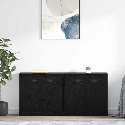 Sideboards 2 stk. Schwarz Eichen-Optik 70 x 35,5 x 67,5 cm