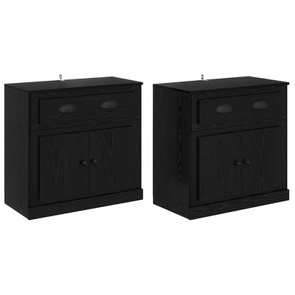 Sideboards 2 stk. Schwarz Eichen-Optik 70 x 35,5 x 67,5 cm