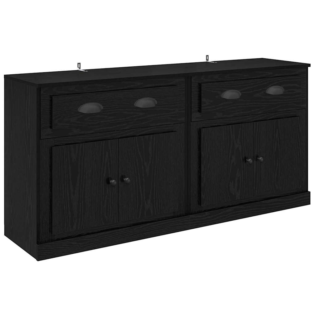Sideboards 2 stk. Schwarz Eichen-Optik 70 x 35,5 x 67,5 cm