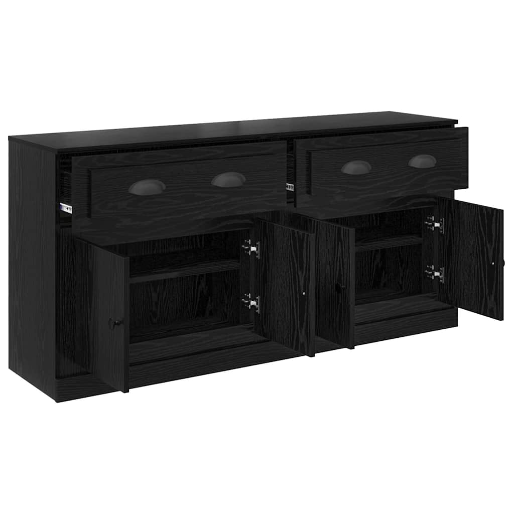 Sideboards 2 stk. Schwarz Eichen-Optik 70 x 35,5 x 67,5 cm