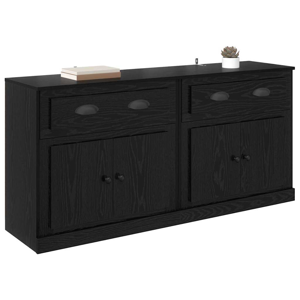Sideboards 2 stk. Schwarz Eichen-Optik 70 x 35,5 x 67,5 cm
