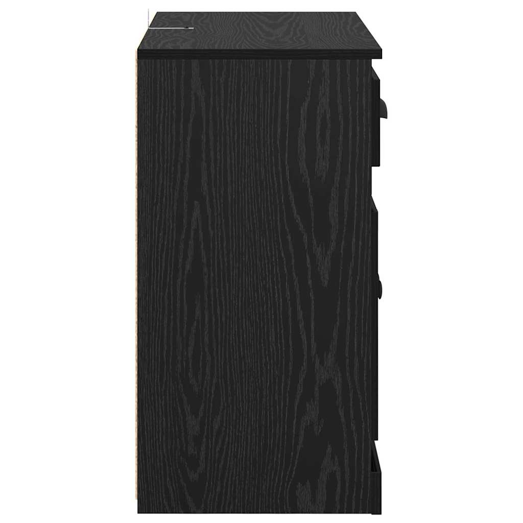 Sideboards 2 stk. Schwarz Eichen-Optik 70 x 35,5 x 67,5 cm