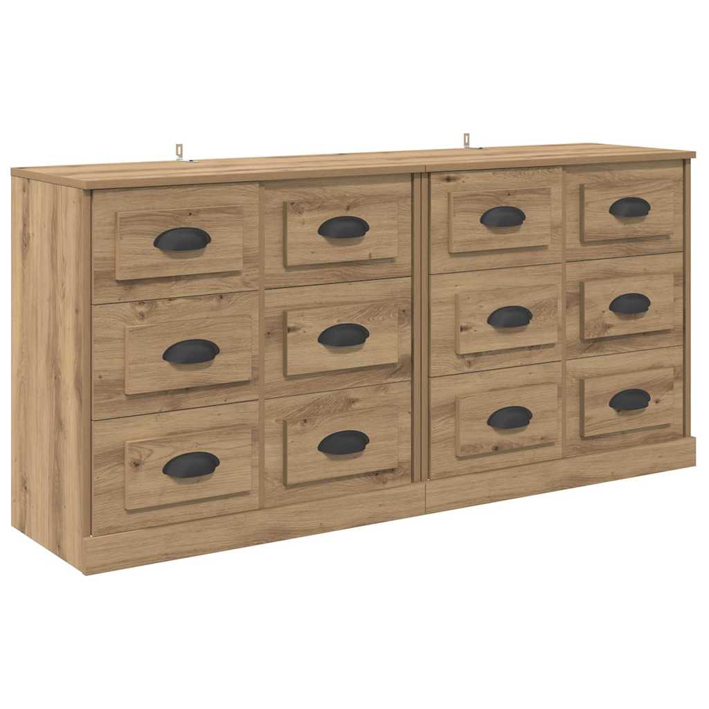 Sideboards 2 stk. Artisan-Eiche 70 x 35,5 x 67,5 cm
