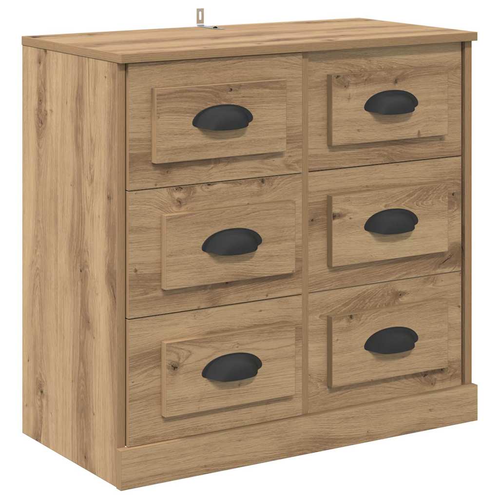Sideboards 2 stk. Artisan-Eiche 70 x 35,5 x 67,5 cm