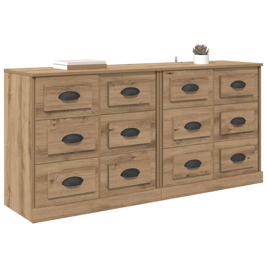 Sideboards 2 stk. Artisan-Eiche 70 x 35,5 x 67,5 cm