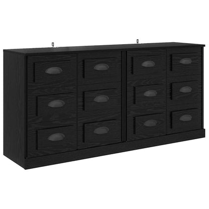 Sideboards 2 stk. Schwarz Eichen-Optik 70 x 35,5 x 67,5 cm