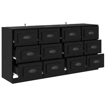 Sideboards 2 stk. Schwarz Eichen-Optik 70 x 35,5 x 67,5 cm