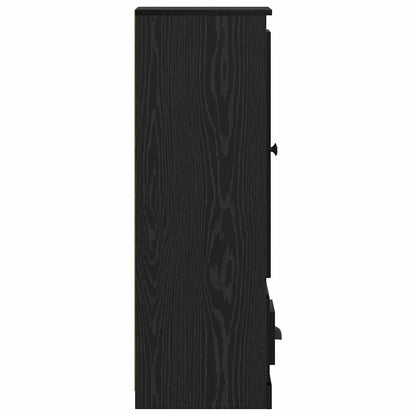 Highboard 3 stk. Schwarz Eichen-Optik 132 x 35,5 x 103,5 cm