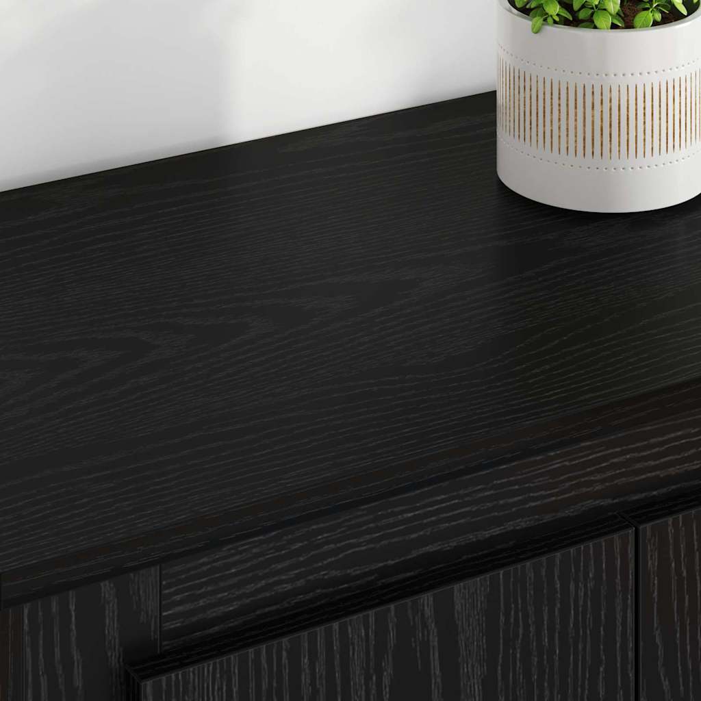 Highboard 3 stk. Schwarz Eichen-Optik 132 x 35,5 x 103,5 cm