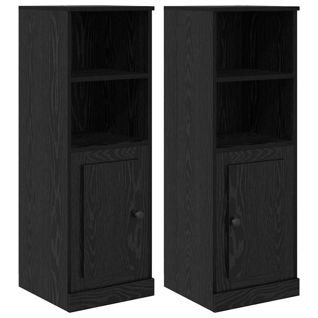 Highboard 3 stk. Schwarz Eichen-Optik 132 x 35,5 x 103,5 cm