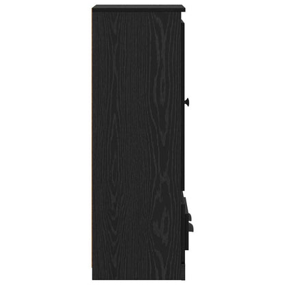 Highboard 3 stk. Schwarz Eichen-Optik 132 x 35,5 x 103,5 cm