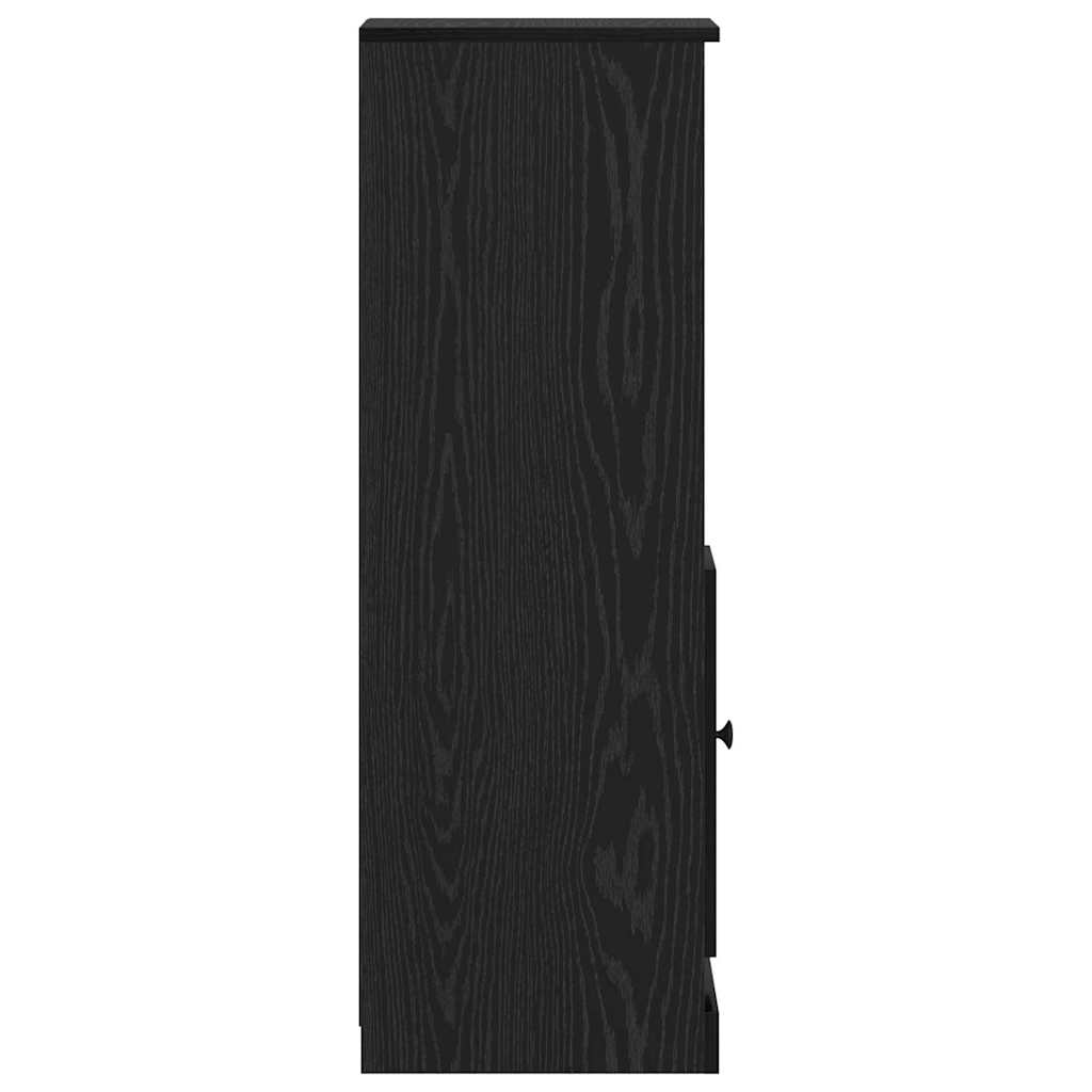 Highboard 3 stk. Schwarz Eichen-Optik 132 x 35,5 x 103,5 cm