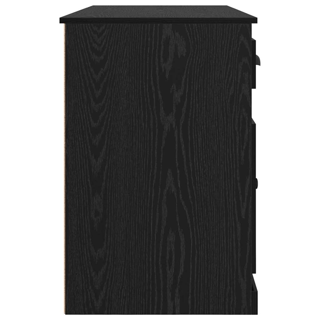 Schreibtisch mit Schrank Schwarz Eichen-Optik Holzwerkstoff