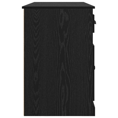 Schreibtisch mit Schrank Schwarz Eichen-Optik Holzwerkstoff