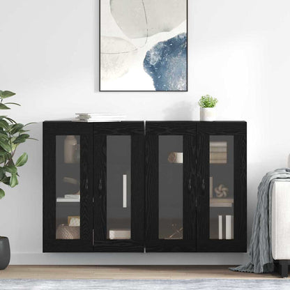 Wandschränke 2 stk. Schwarz Eichen-Optik 69,5 x 34 x 90 cm
