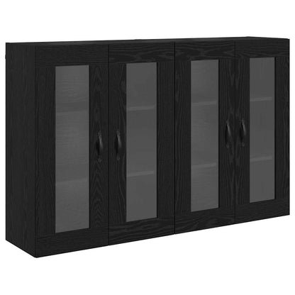 Wandschränke 2 stk. Schwarz Eichen-Optik 69,5 x 34 x 90 cm